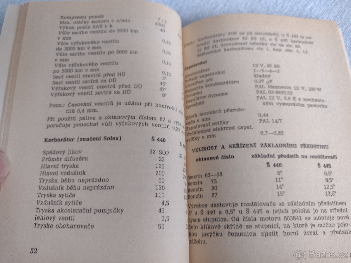 SEŘIZOVÁNÍ MOTORŮ A EL. PŘÍSL. AUTOMOBILŮ, 1970, 72,74 - 15