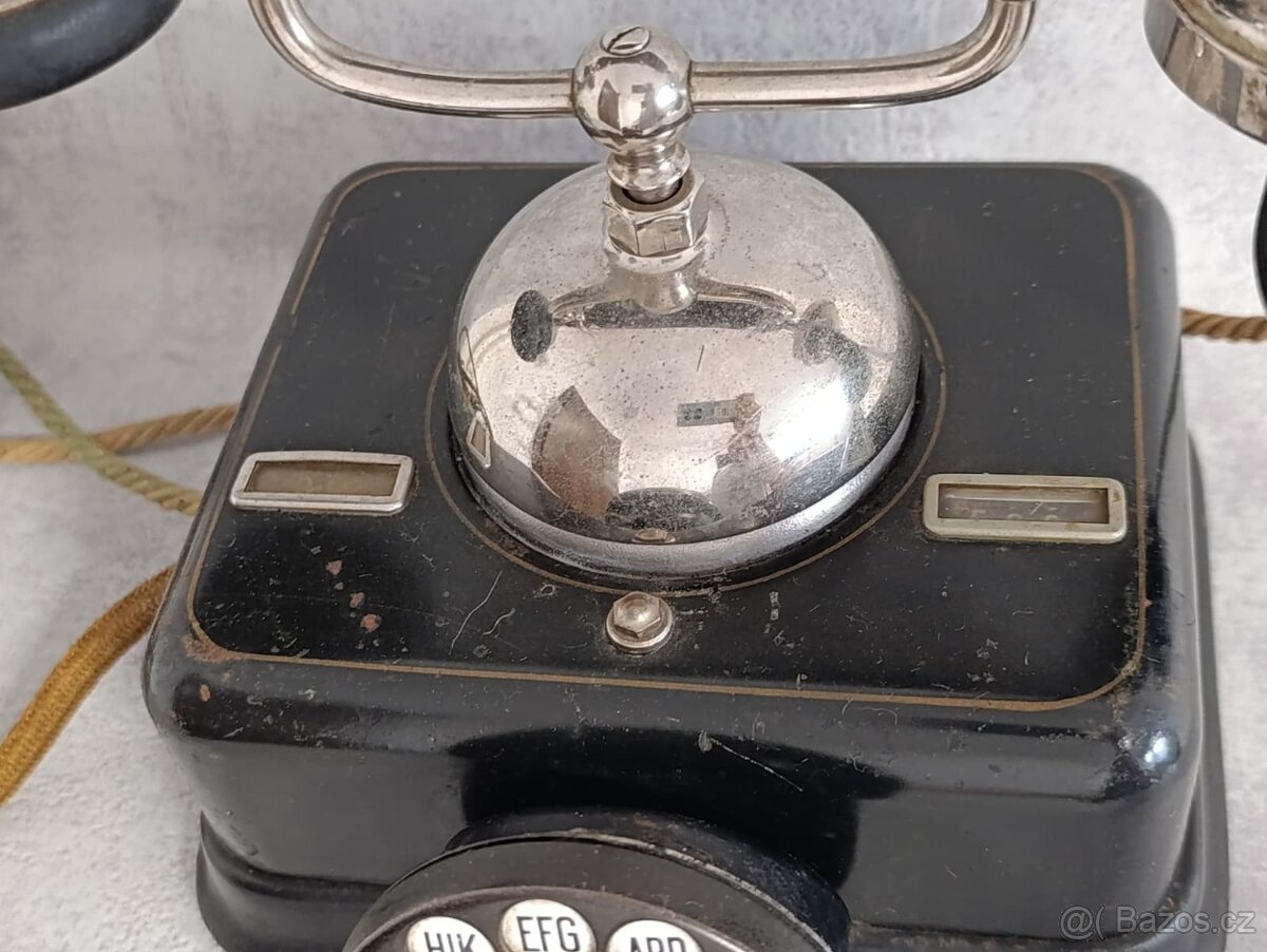 Velmi starý těžký dánský kovový telefon KTAS D08 - 15