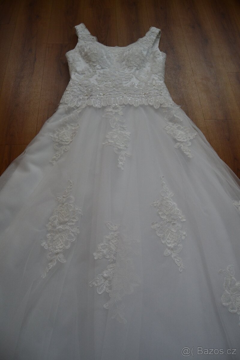 Bílé svatební šaty vel. 36/38 + spodnice zdarma - 15