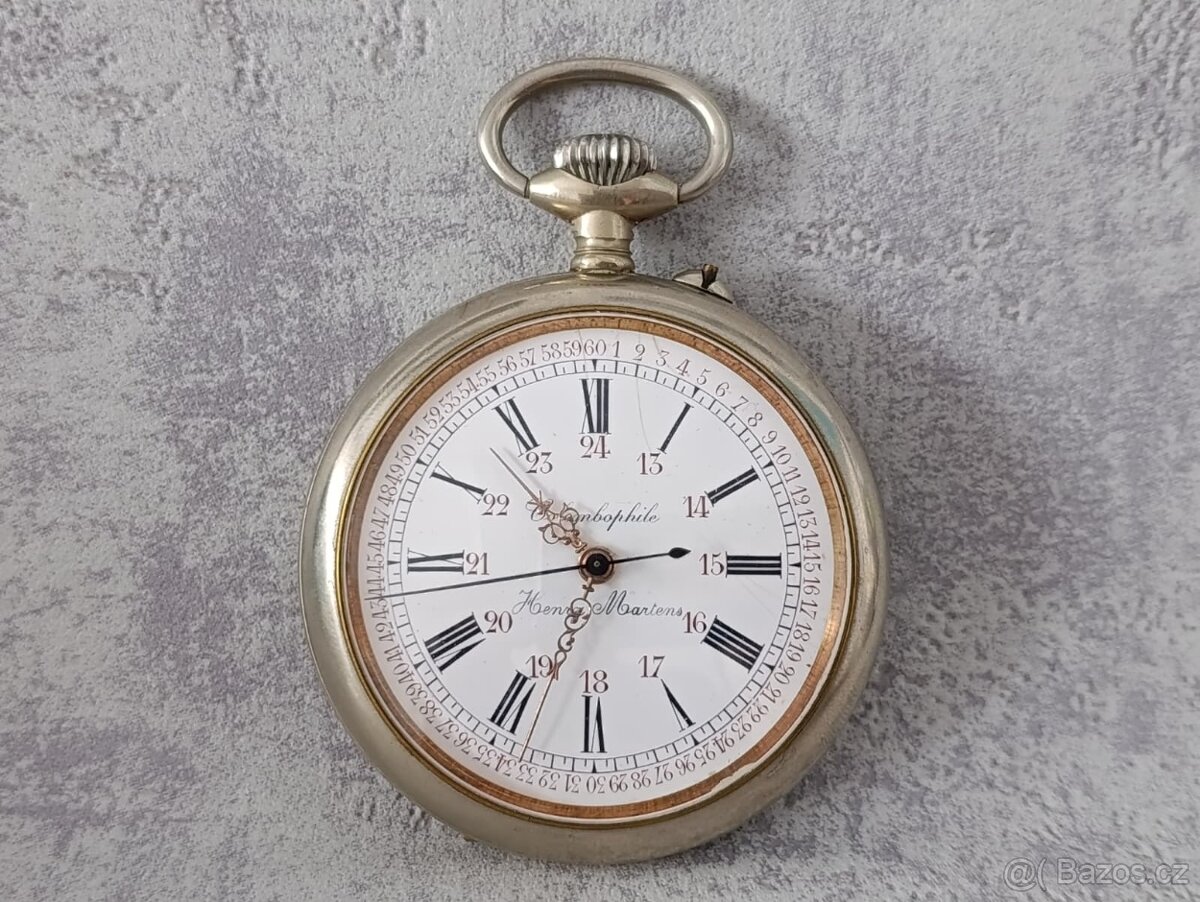 Velmi zajímavé masivní kapesní hodinky s central.ručičkou - 15