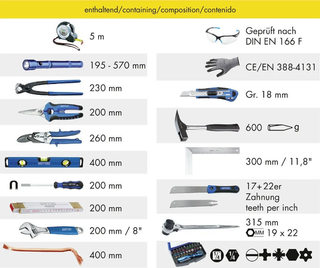 Heyco Heytec batoh s nářadím 50 ks nový - 15
