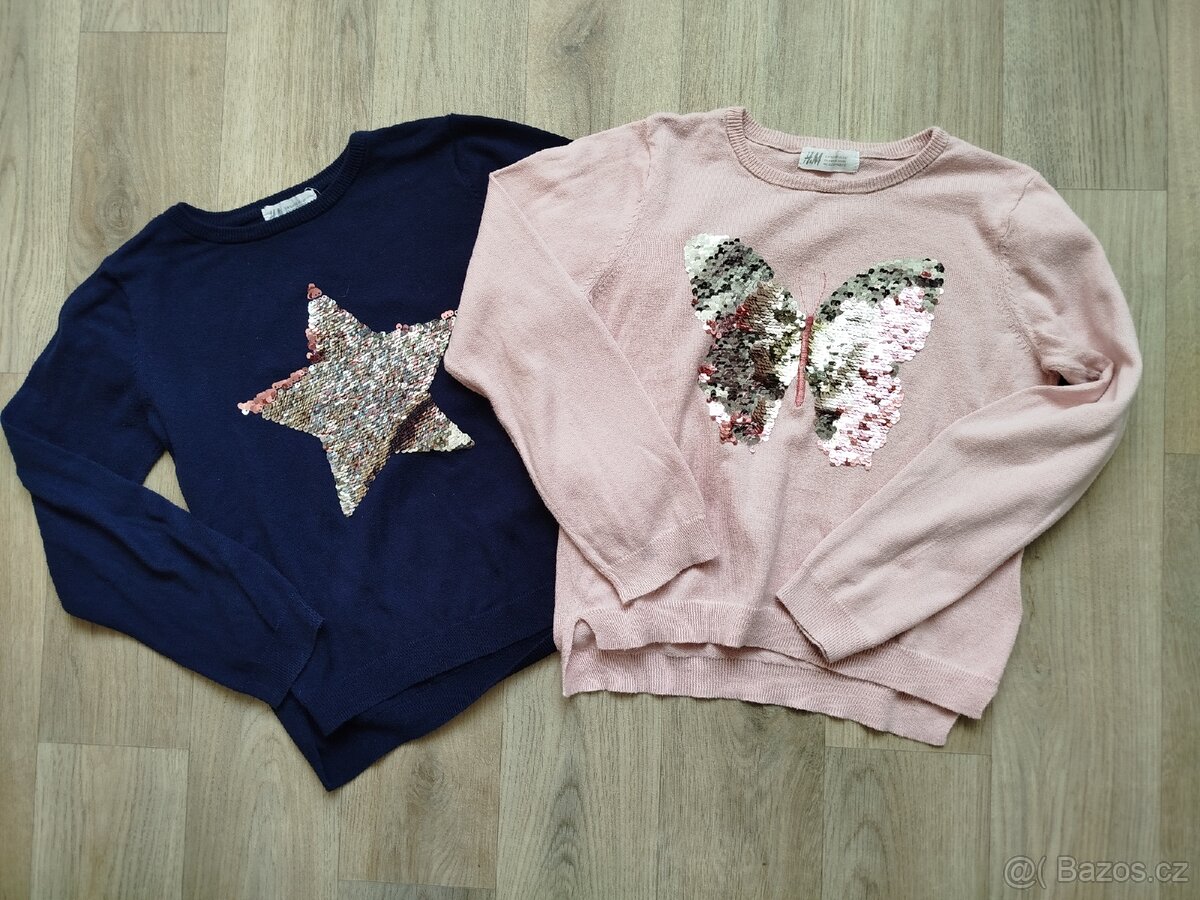 Sváteční šaty Lindex,vel.134,svetr H&M, vel.122/128 - 15