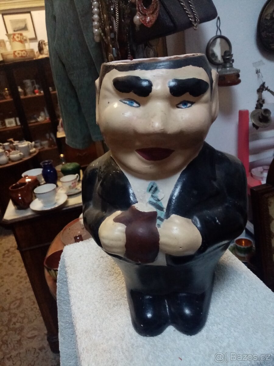 Starožitný keramický glazurovaný džbán - 15