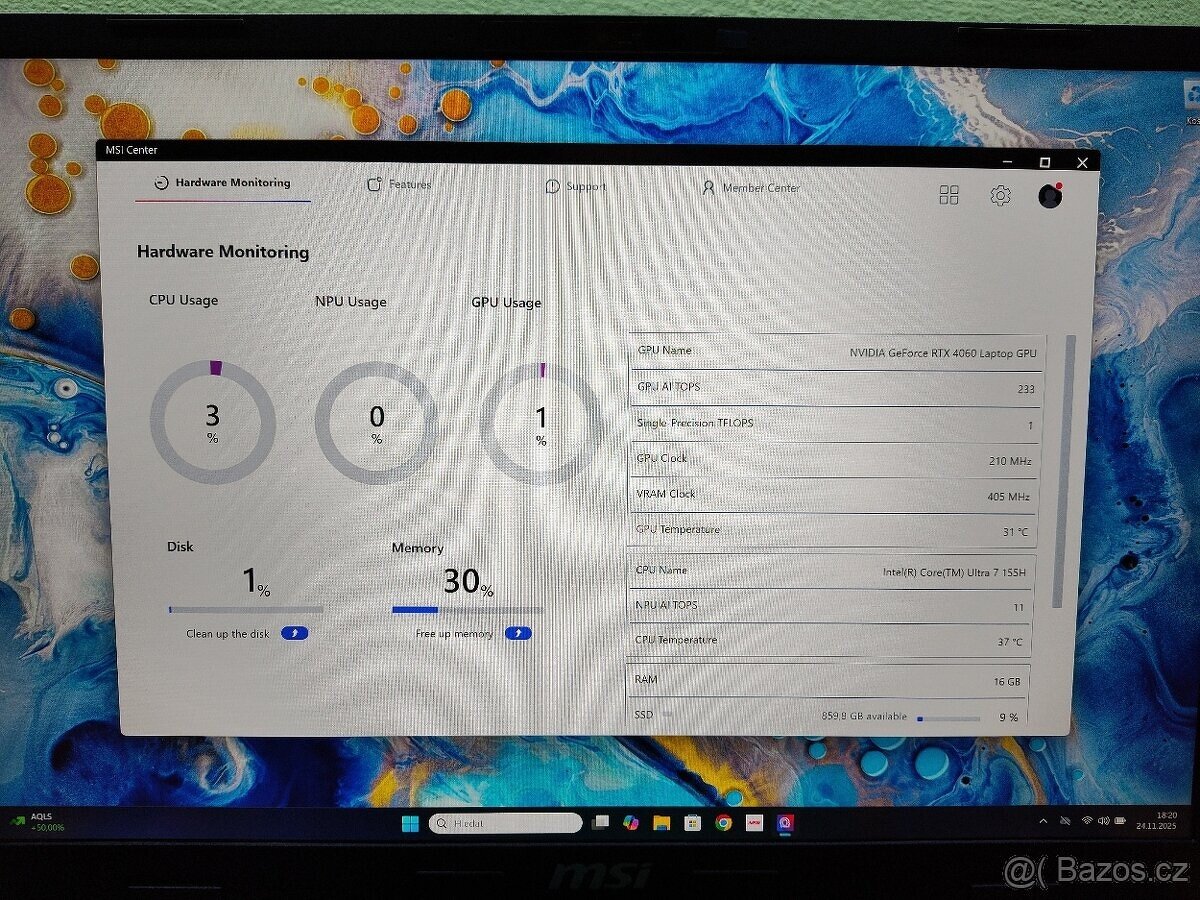 Msi Pulse 16,Ultra 7,RTX-8gb-140w,QHD+,1TB-ZÁRUKA-NOVÝ - 15