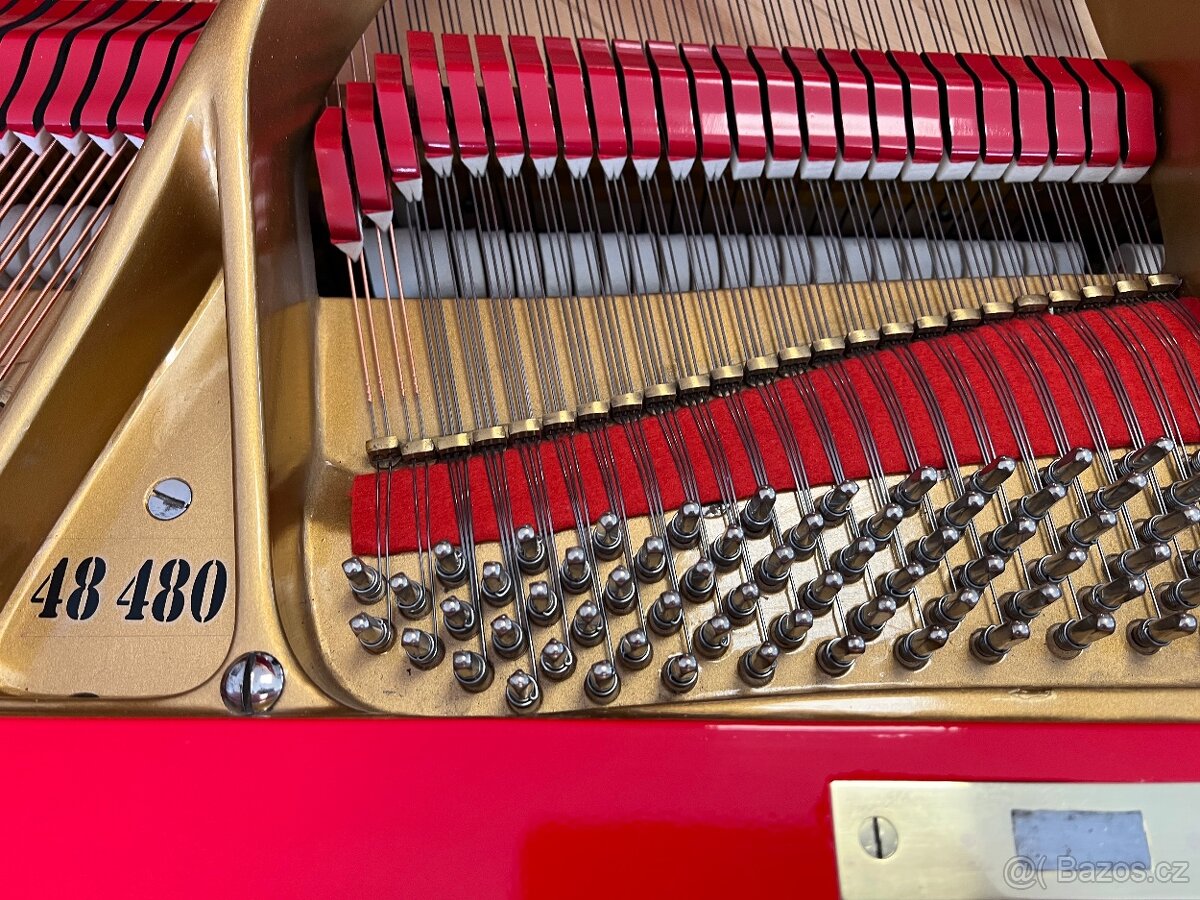 Červený klavír August Forster po opravě, se zárukou a doprav - 15