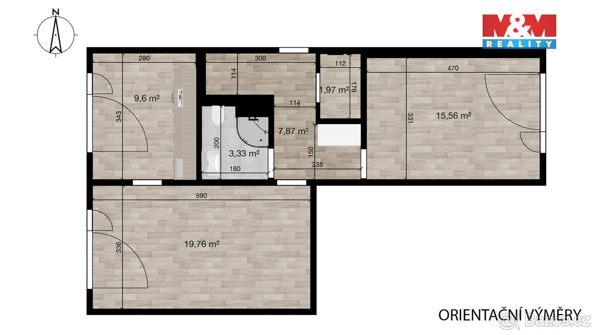 Pronájem bytu 2+1, 61 m², Hrádek nad Nisou, ul. Liberecká - 15
