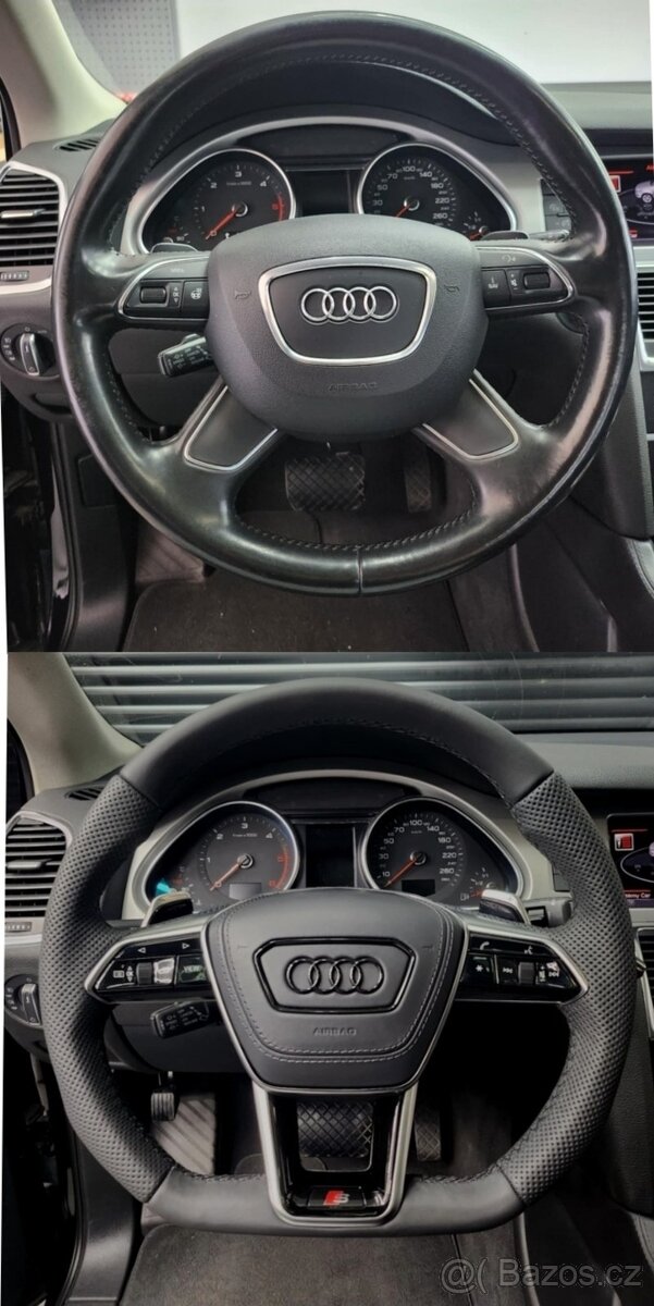 KOZENY VOLANT AUDI ZREZANY S PADLAMI A AIRBAGOM - 15
