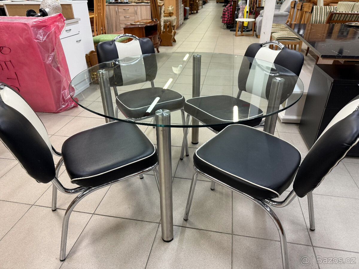 10 kusů chromovaných ,,Amerických" židlí - 15
