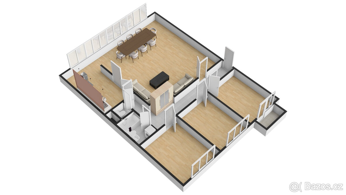 Pronájem krásného bytu 4+kk/B/PS,107 m2, Praha 5 - Smíchov, - 15