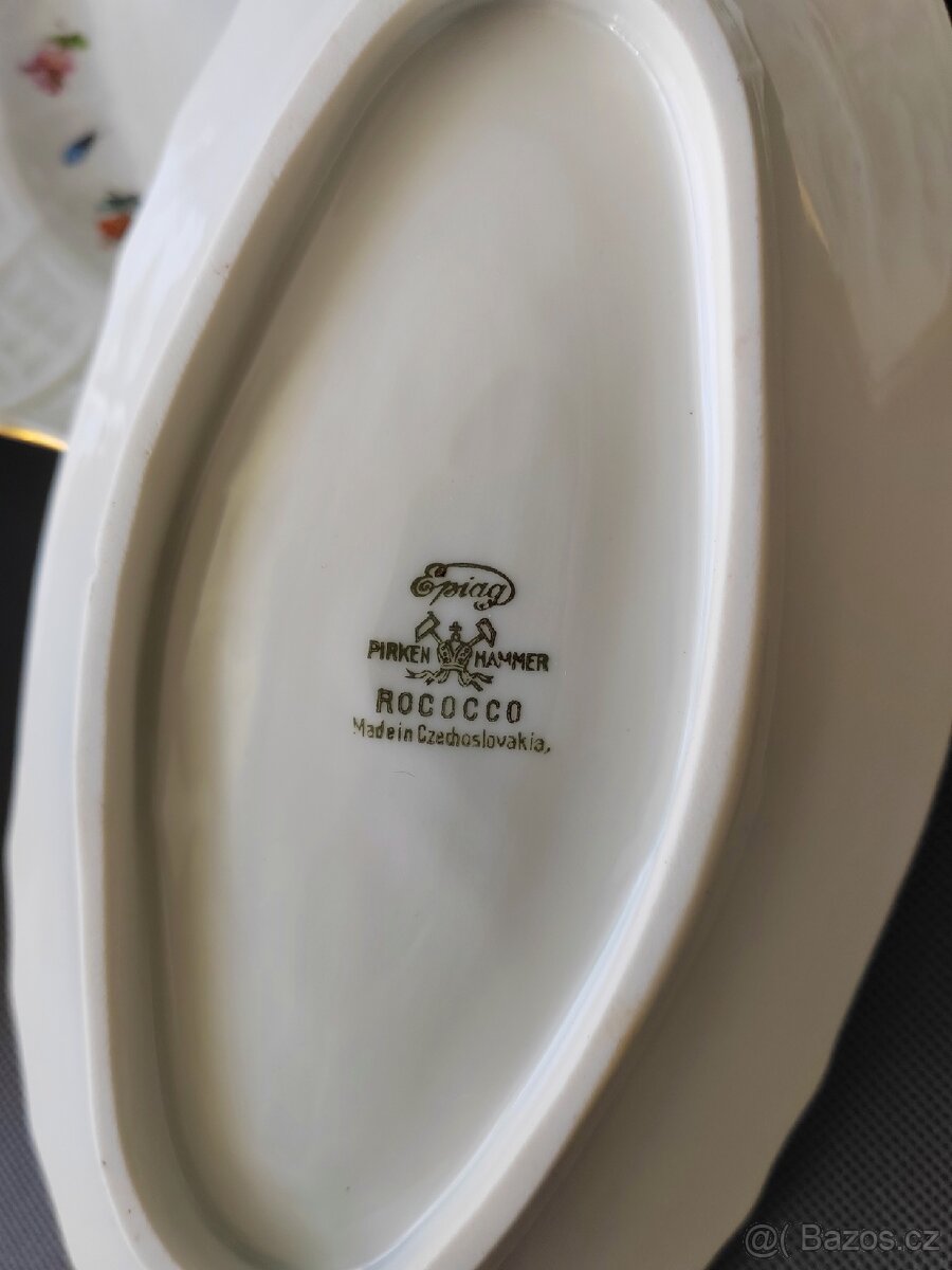 Luxusní porcelánovi servírovací talíře Pirkenhammer Rococo - 15
