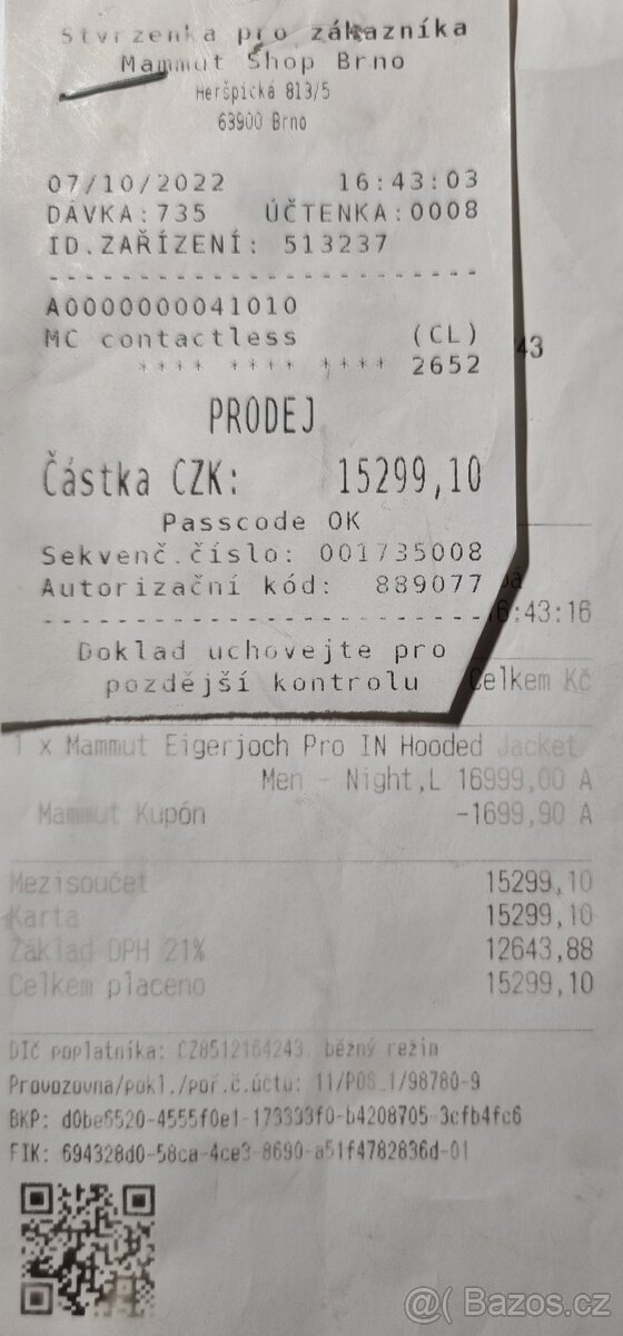 Mammut Eigerjoch Pro IN péřová bunda vel. L - 15