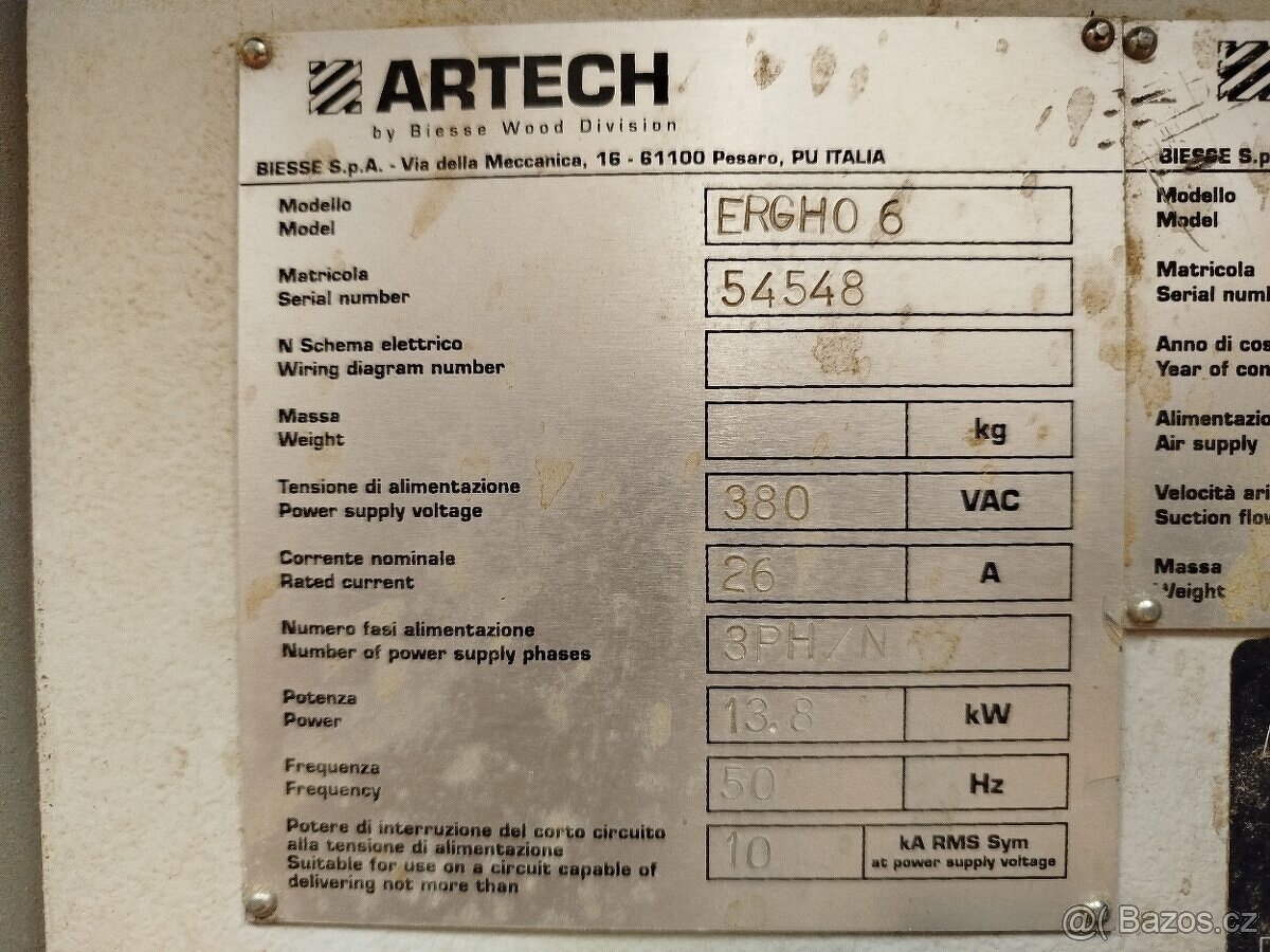 Olepovačka hran s předfrézem BIESSE ERGHO 6 - 15