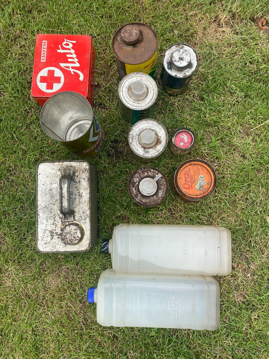 plechovka od oleje stará plechovka olej benzina retro moto - 15