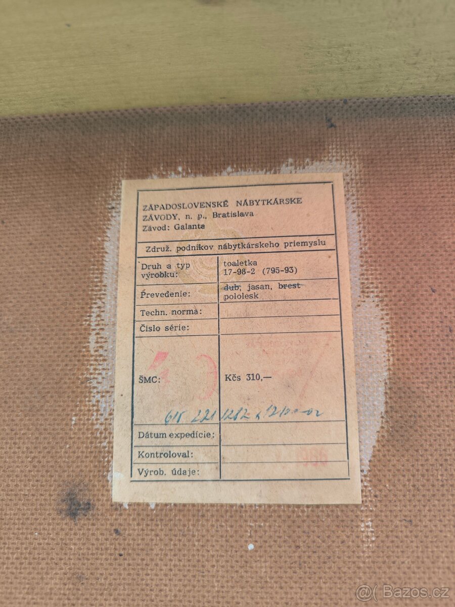 Retro toaletní stolek František Jirák - 60. léta - 15