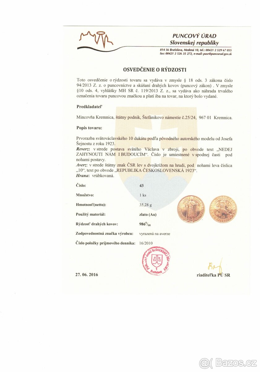 Kompletní sada Svatováclavských dukátů od Šejnosta - 15