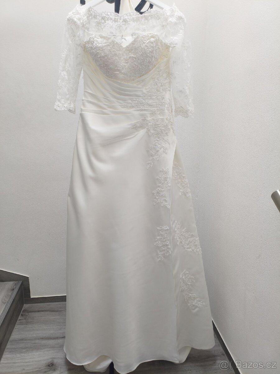 Svatební šaty s vlečkou vel. 36/38 - 15