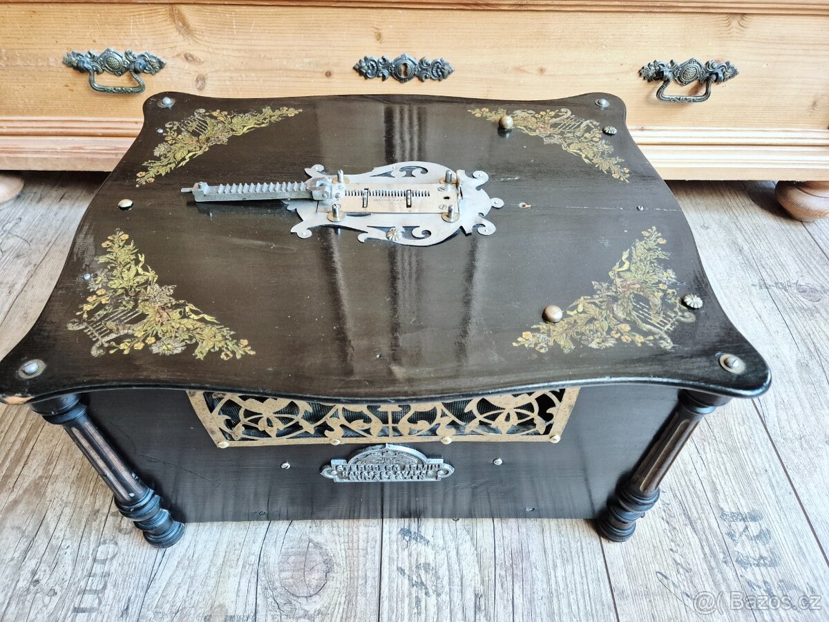 Starožitný hrací stroj, Flašinet Phoenix, 1900 - 15