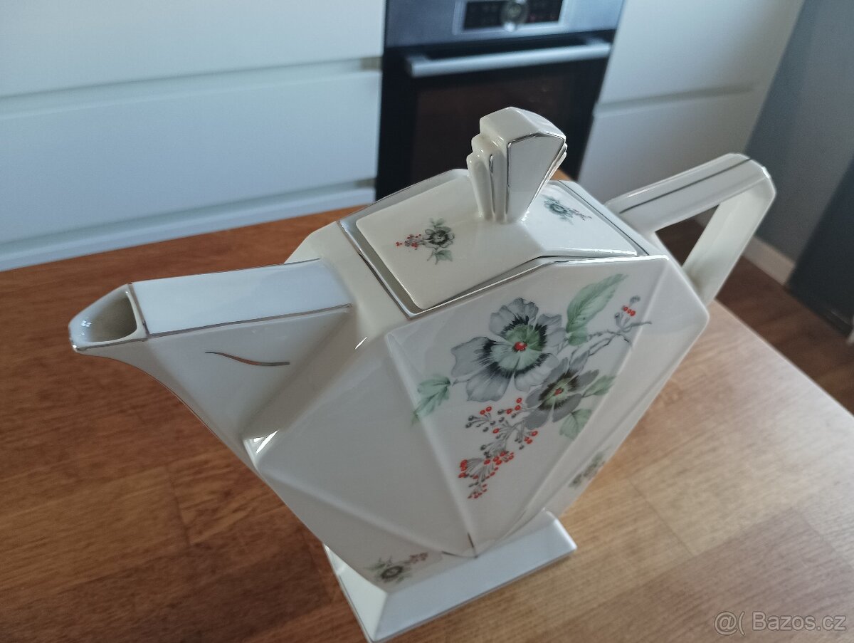 PORCELÁNOVÁ KONVICE VICTORIA - ČESKÉ ART DECO -VÝVOZ FRANCIE - 15