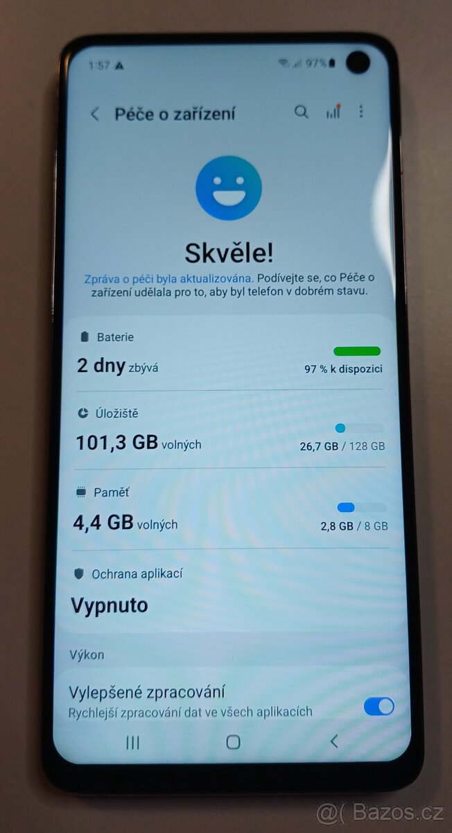 Prodám mobil Samsung Galaxy S10, 8GB/128GB, stav A - 15