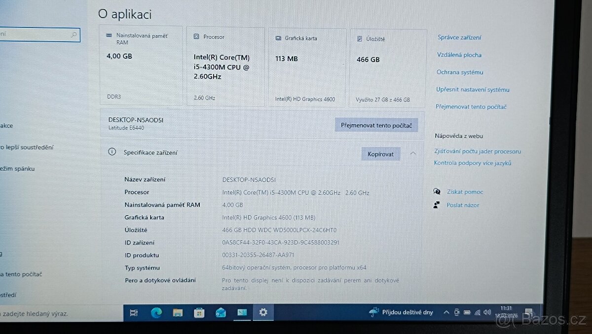 Dell Latitude E6440 Core-i5,500GB,Cz klávesnice,Win10Pro - 15