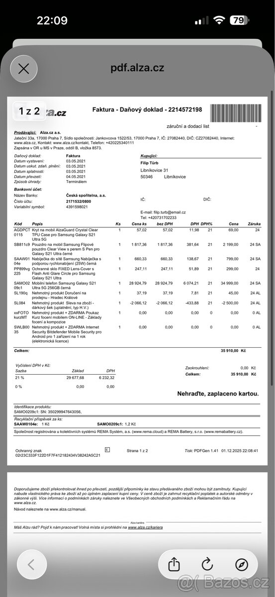 Samsung Galaxy S21 Ultra 5G, 256 GB, černý - 15
