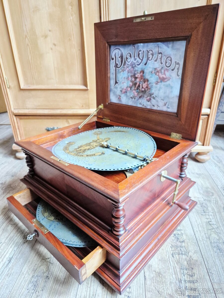 Velký starožitný Polyphon Solyphon Excelsior, 1895 - 15