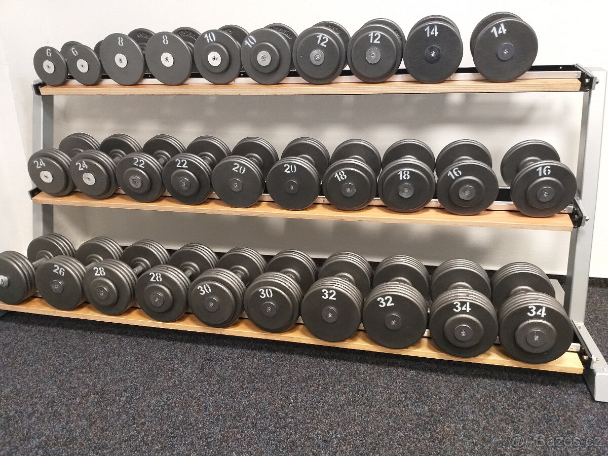 Profi pevné jednoruční činky 2 - 100kg NOVÉ - 15