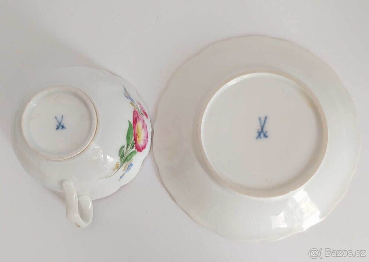 Starožitný porcelánový šálek Míšeň - Meissen - 15