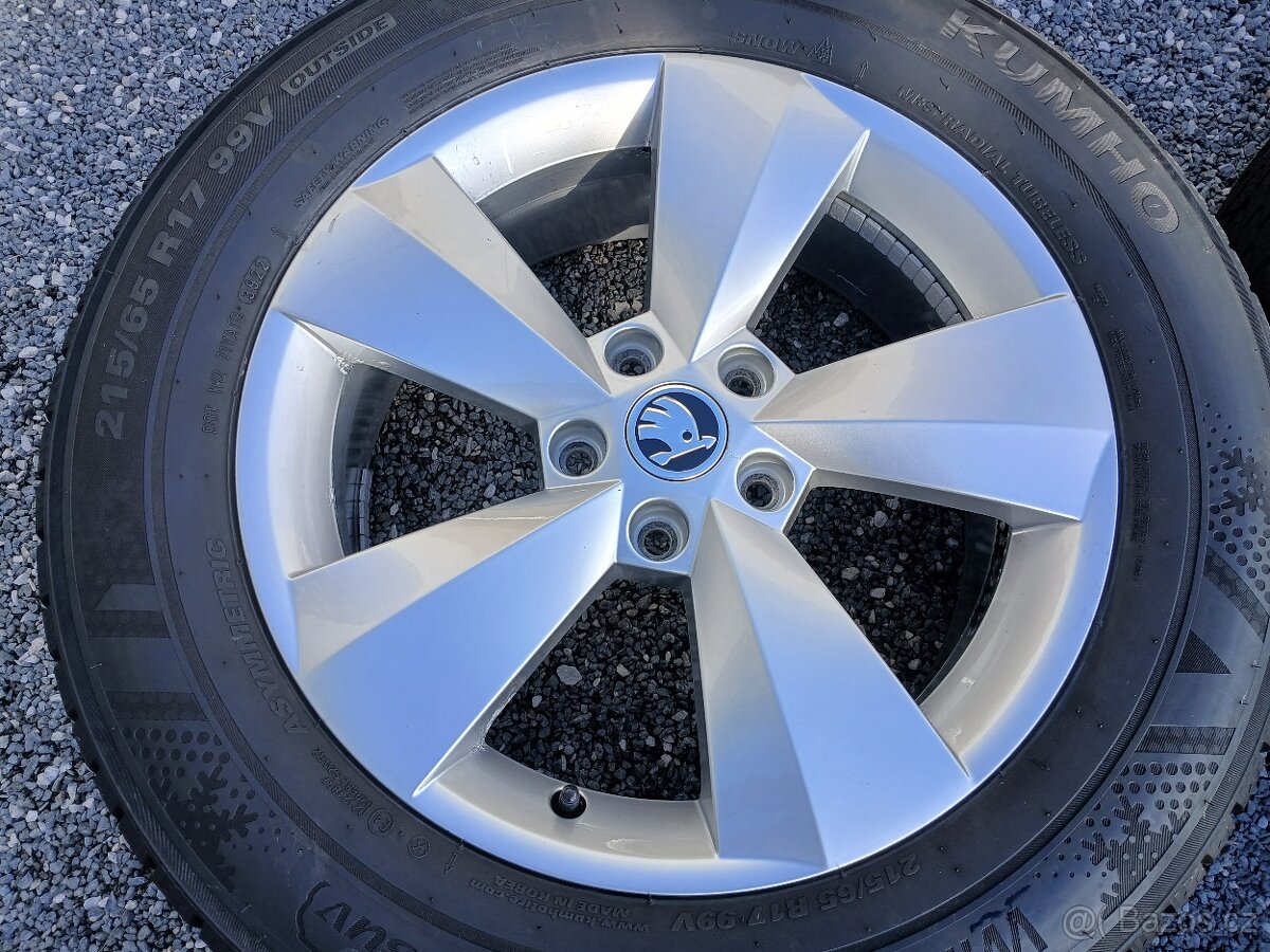 Zimní orig alu kola Škoda Kodiaq 215/65/17 vzorek 7,5mm - 15