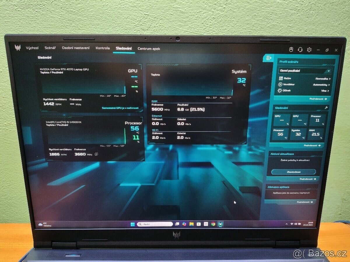 16 Predator Neo,i9-14th,4070-RTX,32gb,QHD 240Hz,1TB-Záruka. - 15