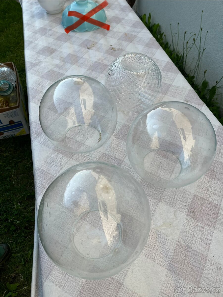 Skleněná stínítka na lustr retro - 15