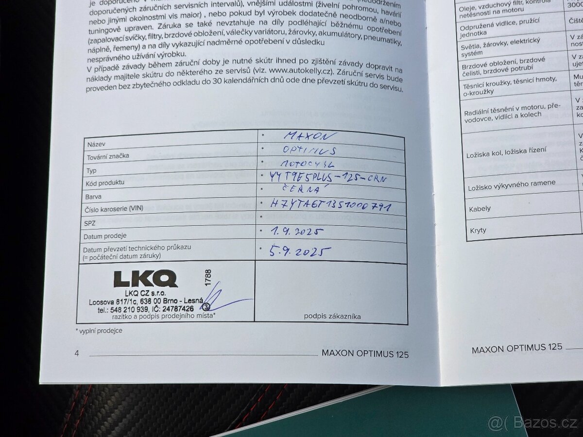Maxon Optimus 125, 2025, záruka, 450km - 15