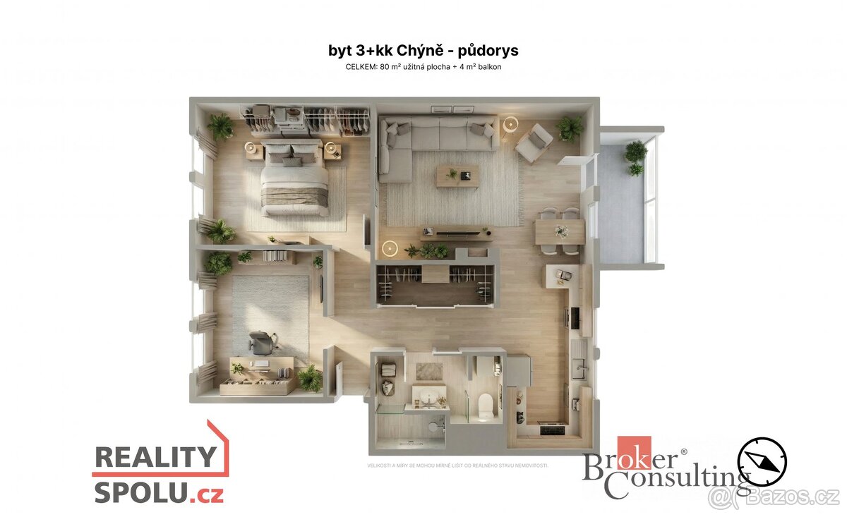 Prodej, byty/3+kk, 79 m2, Tichá 176, 25303 Chýně, Praha-zápa - 15