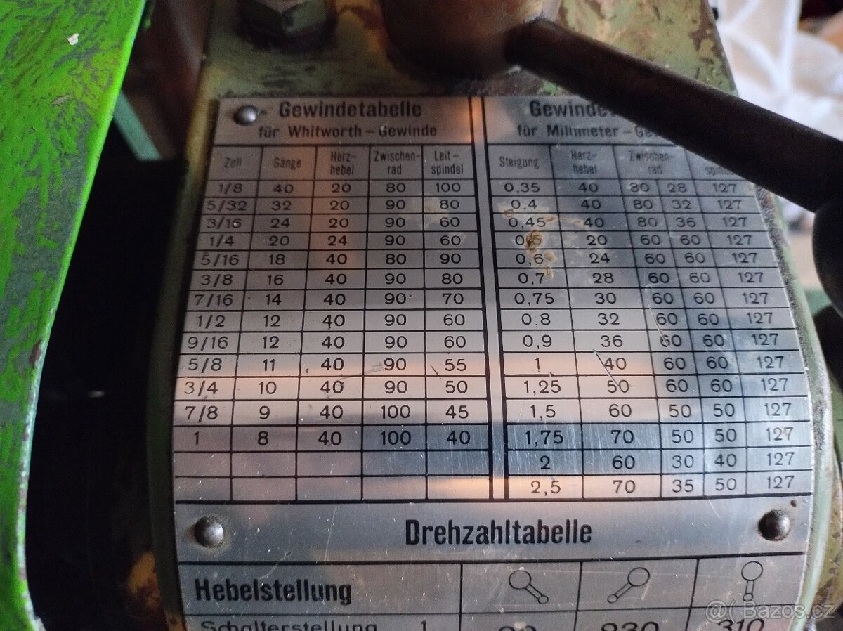 Soustruh Schramm & Lichner, stolovy soustruh - 15