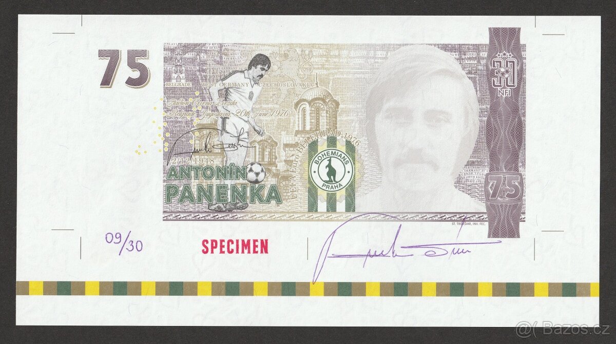 5ks Antonín Panenka 75 - bankovní arch - 15