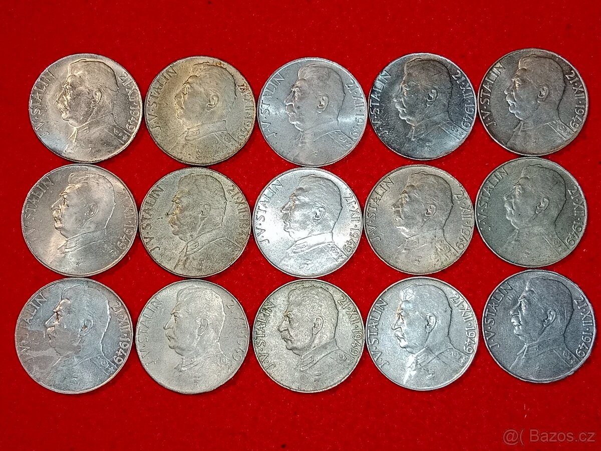 Československé stříbrné mince 194 ks - pouze komplet - 15