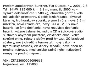 Predám AUTOKARAVAN BURSTNER,2.8 94kw,doložnosť 1200kg - 15