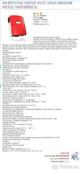 Solární střídač SMA Sunny Mini Central 11000TL - 15