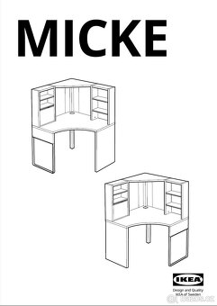 Rohový stůl IKEA - MICKE - 15