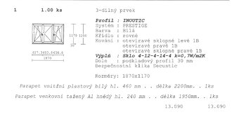 Plastová okna INOUTIC (PRESTIGE) – 3 ks + parapety – TOP sta - 15