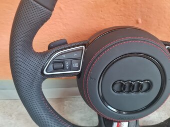 AUDI MULTIFUNKCNY VOLANT S AIRBAGOM A PADLAMI, červená niť - 15
