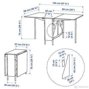 KALLHÄLL Stůl se skl. deskou a úl. prostorem nový - 15