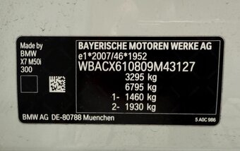 BMW X7 50i 1. maj CZ 9/22 najeto 53 tkm - 15