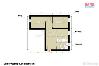 Pronájem bytu 3+kk, 44 m², Plzeň, ul. Zábělská - 15