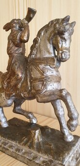 OLDŘICH NA KONI, UMĚLECKÁ PLASTIKA ORIGINÁL SOŠKA 1850-1899 - 15