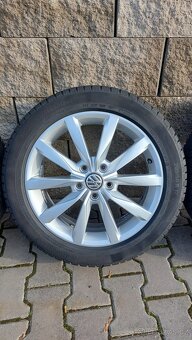 Alu kola 5x112 r17 Dijon orig. Vw Golf VII - zimní pneu - 15