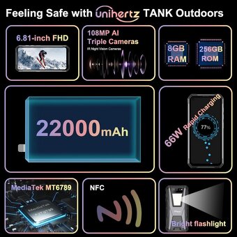 Unihertz Tank 1  extrémní baterií 22 000 mAh - 15