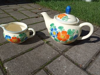 Velká váza, sklenička, čajový keramický set, květináč - 15