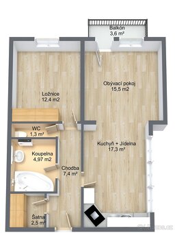Prodej byty 2+1, 65 m2 - Plzeň - Černice, ev.č. 00096 - 15