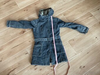 Dívčí teplá džínová parka s kapucí- Hema-146/152 - 15